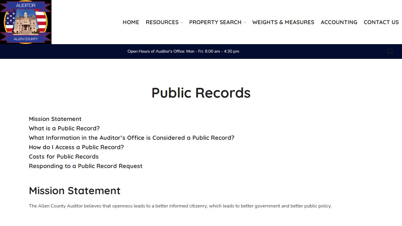 Public Records – Allen County Auditor’s Office – Allen ...