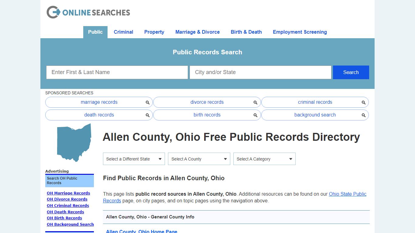 Allen County, Ohio Public Records Directory